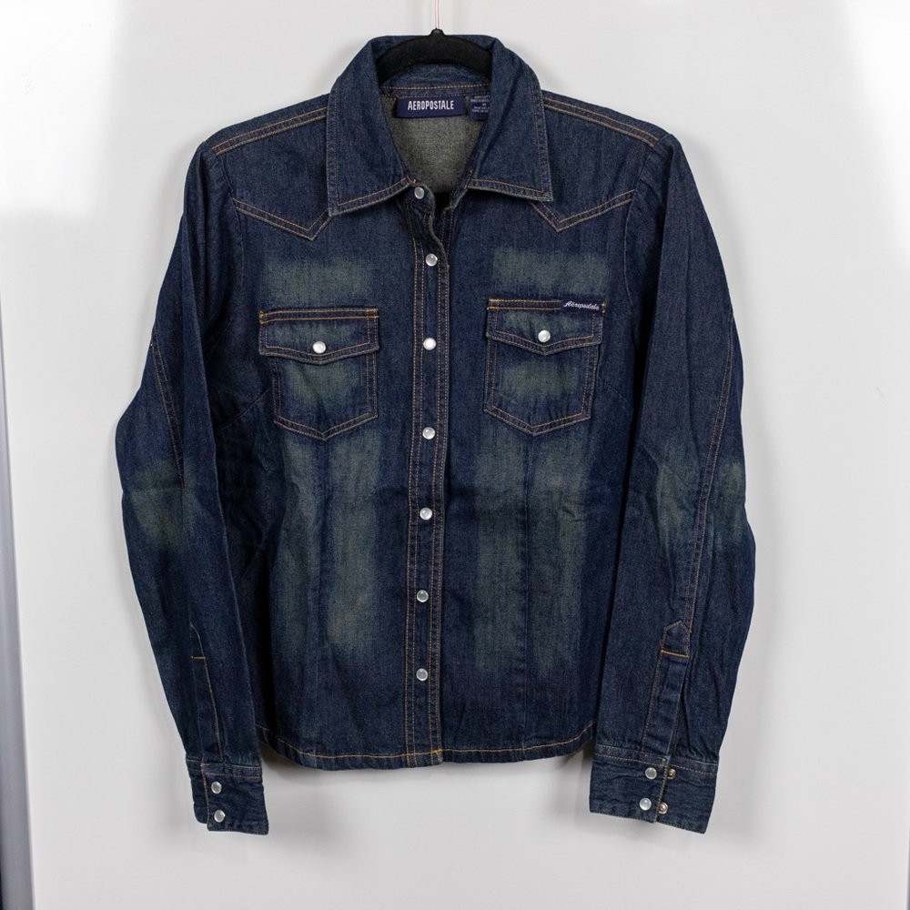 Aeropostale Pearl Snap Chambray Shirt